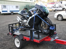 folding trailer with wheel locks